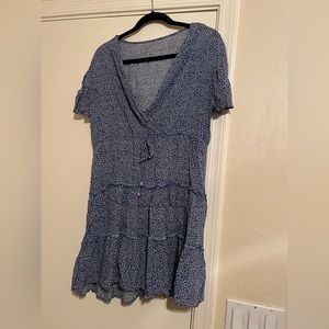 Blue and white floral dress